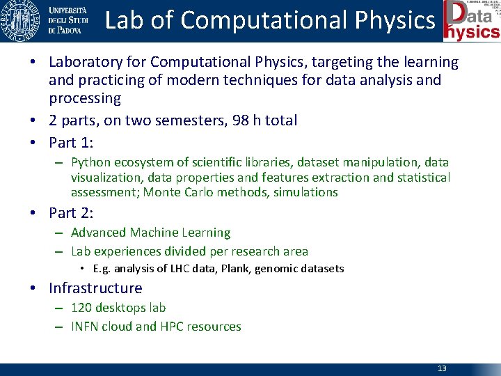 Lab of Computational Physics • Laboratory for Computational Physics, targeting the learning and practicing