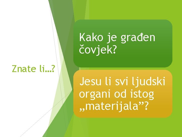 Kako je građen čovjek? Znate li…? Jesu li svi ljudski organi od istog „materijala”?