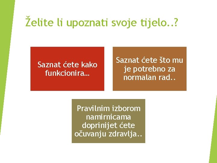 Želite li upoznati svoje tijelo. . ? Saznat ćete kako funkcionira… Saznat ćete što