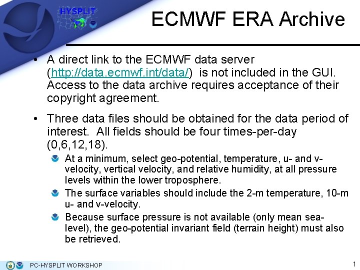 ECMWF ERA Archive A direct link to the