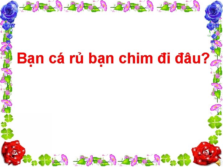 Bạn cá rủ bạn chim đi đâu? 