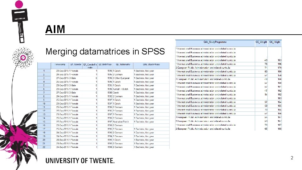 AIM Merging datamatrices in SPSS 2 