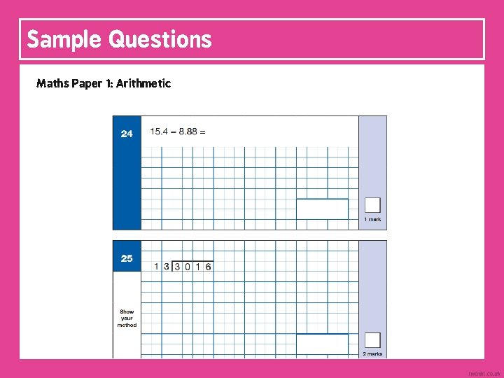 Sample Questions Maths Paper 1: Arithmetic 