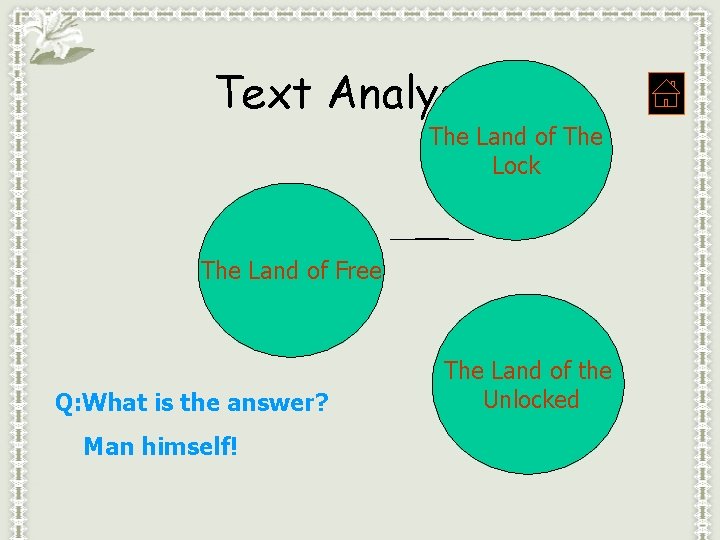 Text Analysis: The Land of The Lock The Land of Free Q: What is