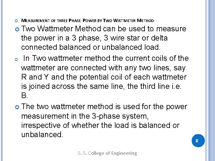 Tree Power Two A PRESENTATION ON THREE PHASE POWER MEASUREMENT Prepared