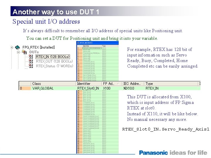 Another way to use DUT 1 Special unit I/O address It’s always difficult to
