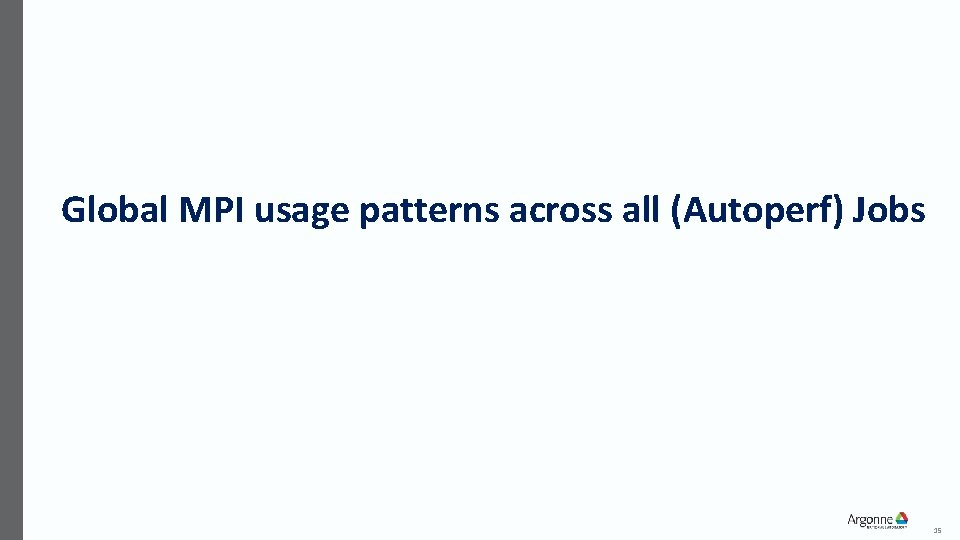 Global MPI usage patterns across all (Autoperf) Jobs 15 