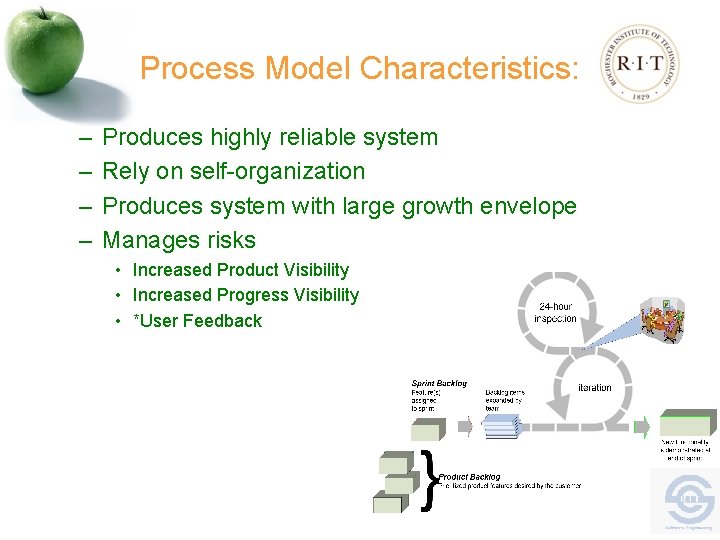 Process Model Characteristics: – – Produces highly reliable system Rely on self-organization Produces system