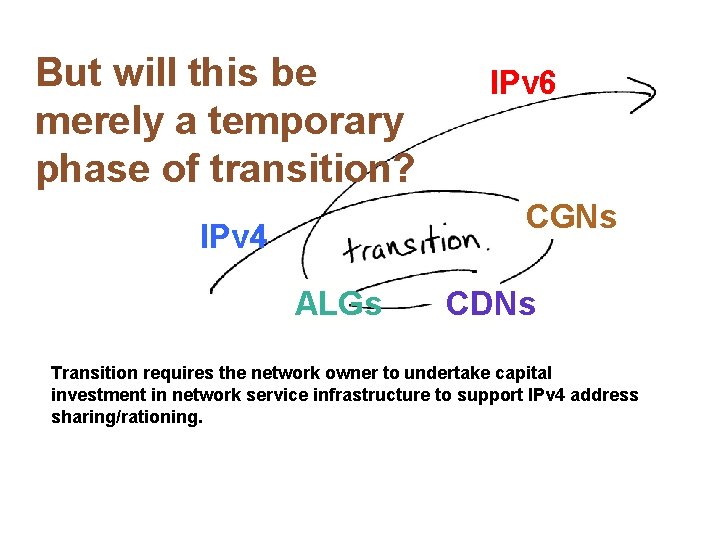 But will this be merely a temporary phase of transition? IPv 6 CGNs IPv