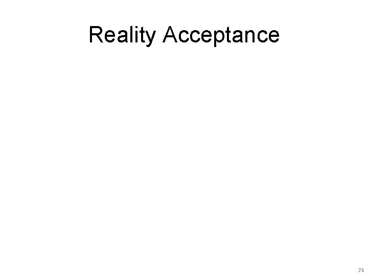 Reality Acceptance 74 