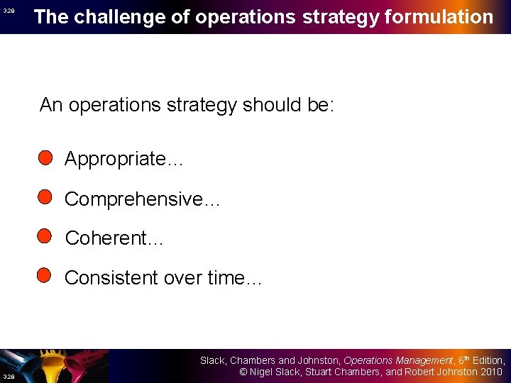 3. 28 The challenge of operations strategy formulation An operations strategy should be: Appropriate…