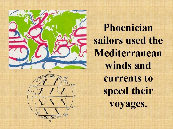 Phoenician sailors used the Mediterranean winds and currents to speed their voyages. 