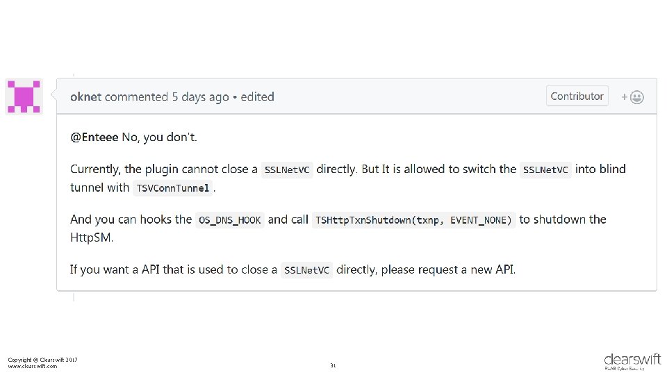 Copyright © Clearswift 2017 www. clearswift. com 31 
