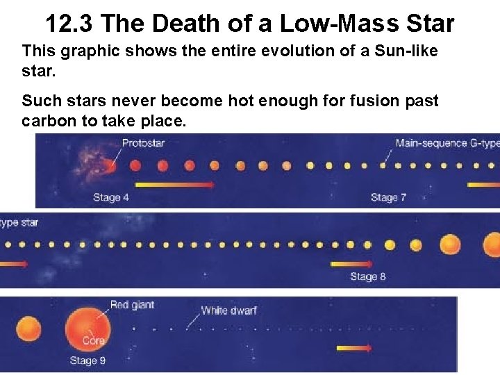 12. 3 The Death of a Low-Mass Star This graphic shows the entire evolution