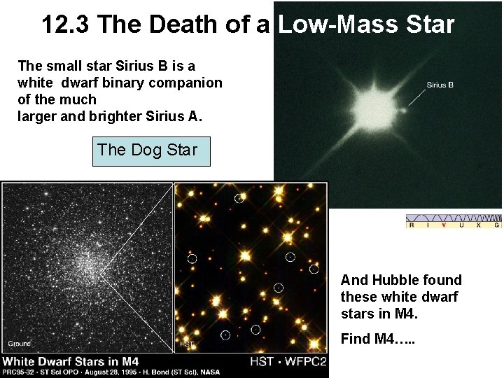 12. 3 The Death of a Low-Mass Star The small star Sirius B is