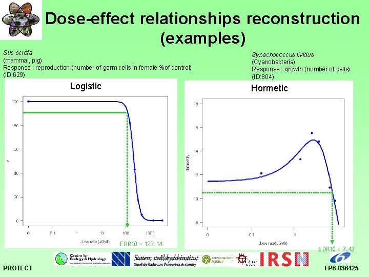 Dose-effect relationships reconstruction (examples) Sus scrofa (mammal, pig) Response : reproduction (number of germ