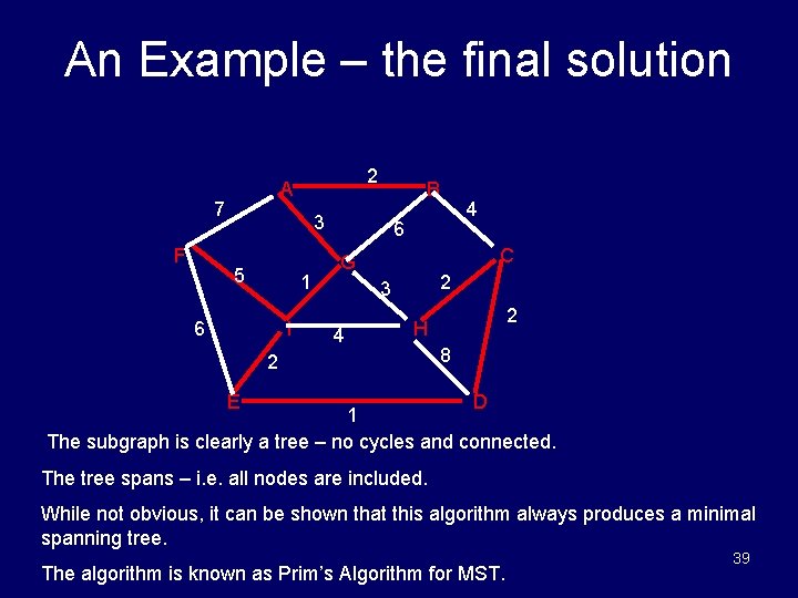 An Example – the final solution 7 F 2 A B 3 5 1
