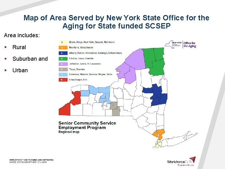 Map of Area Served by New York State Office for the Aging for State