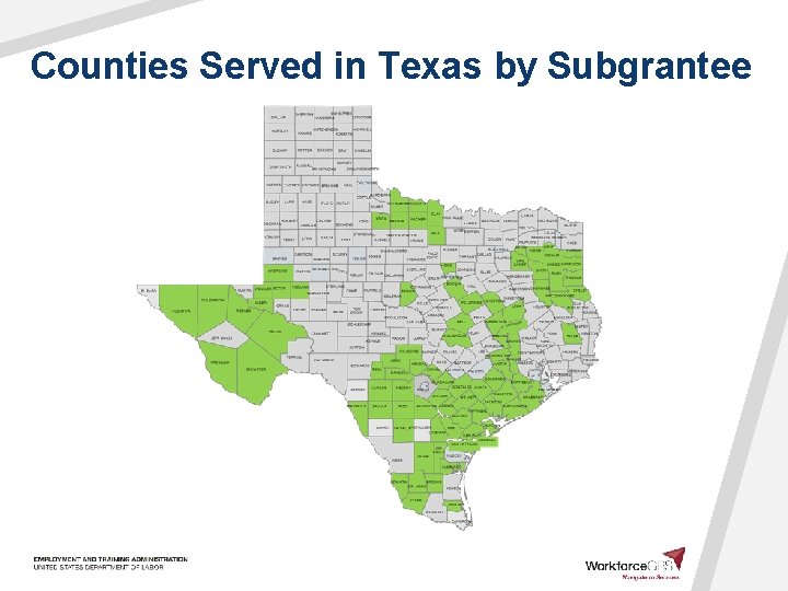 Counties Served in Texas by Subgrantee 