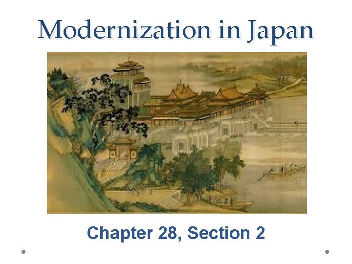 Modernization in Japan Chapter 28, Section 2 