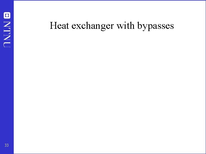 Heat exchanger with bypasses 33 