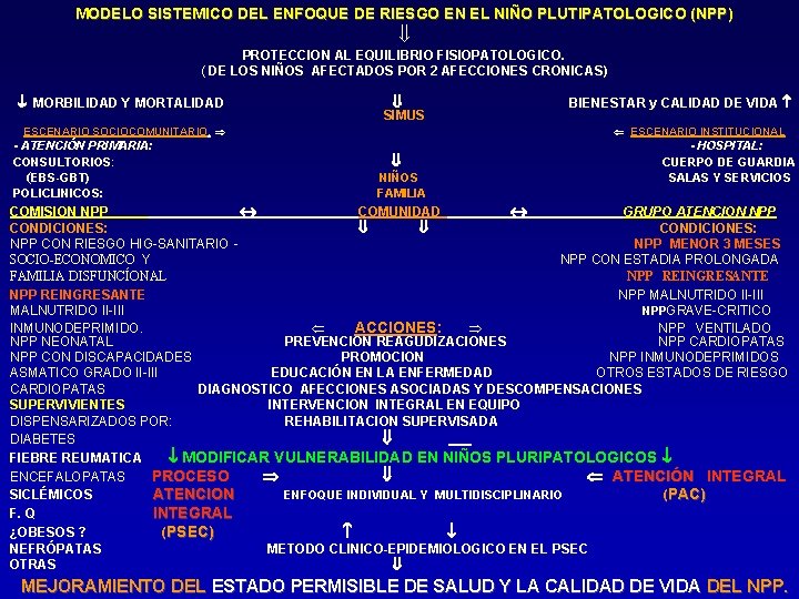 MODELO SISTEMICO DEL ENFOQUE DE RIESGO EN EL NIÑO PLUTIPATOLOGICO (NPP) PROTECCION AL EQUILIBRIO