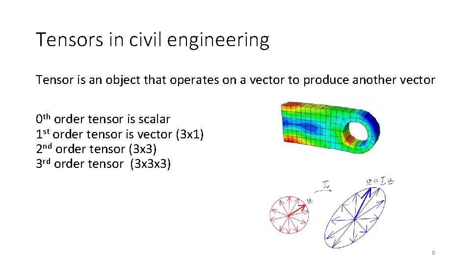 Tensors in civil engineering Tensor is an object that operates on a vector to
