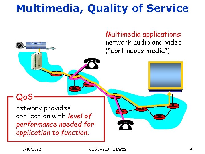 Multimedia, Quality of Service Multimedia applications: network audio and video (“continuous media”) Qo. S