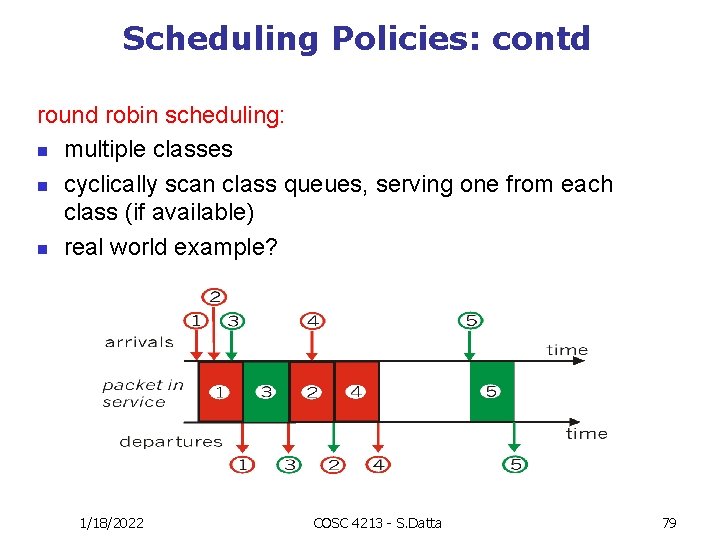 Scheduling Policies: contd round robin scheduling: n multiple classes n cyclically scan class queues,