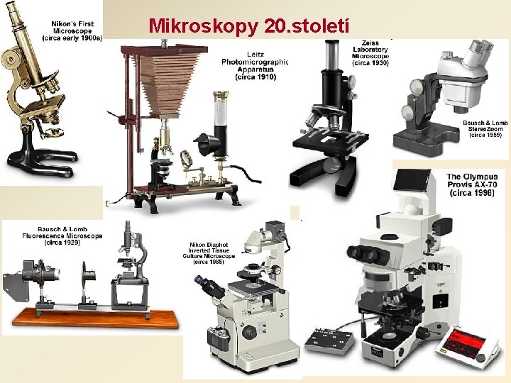 Mikroskopy 20. století Mikroskopy 20. století