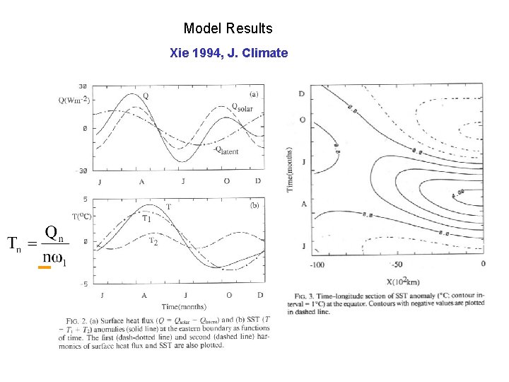 Model Results Xie 1994, J. Climate 