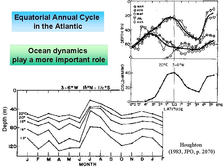 Equatorial Annual Cycle in the Atlantic Depth (m) Ocean dynamics play a more important