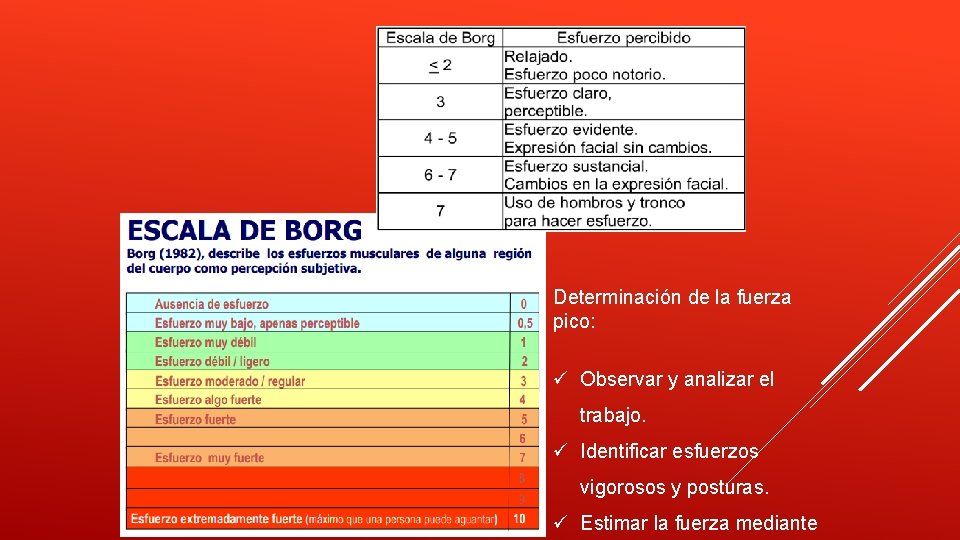 Determinación de la fuerza pico: ü Observar y analizar el trabajo. ü Identificar esfuerzos