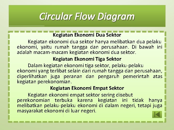 Circular Flow Diagram Kegiatan Ekonomi Dua Sektor Kegiatan ekonomi dua sektor hanya melibatkan dua