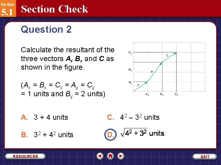 Section 5. 1 Section Check Question 2 Calculate the resultant of the three vectors
