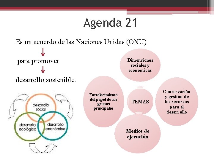 Agenda 21 Es un acuerdo de las Naciones Unidas (ONU) para promover Dimensiones sociales