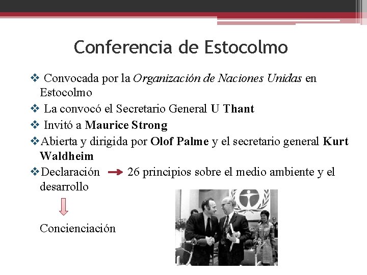 Conferencia de Estocolmo v Convocada por la Organización de Naciones Unidas en Estocolmo v