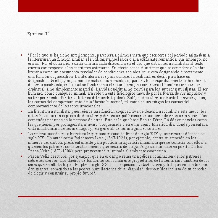 Ejercicio III • • "Por lo que se ha dicho anteriormente, pareciera a primera Ejercicio III • • "Por lo que se ha dicho anteriormente, pareciera a primera