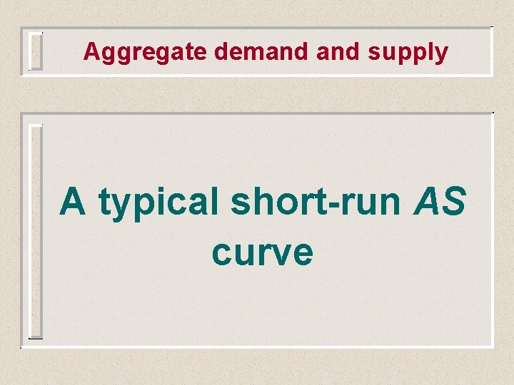 Aggregate demand supply A typical short-run AS curve 