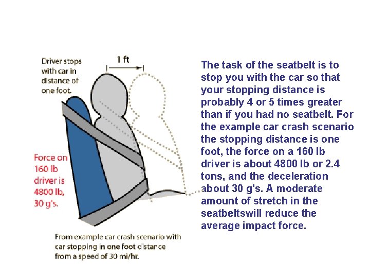 The task of the seatbelt is to stop you with the car so that The task of the seatbelt is to stop you with the car so that