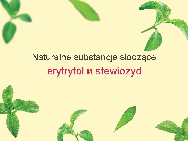 Naturalne substancje słodzące erytrytol и stewiozyd 