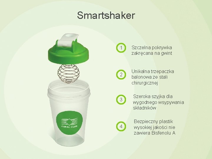 Smartshaker 1 2 3 4 Szczelna pokrywka zakręcana na gwint Unikalna trzepaczka balonowa ze