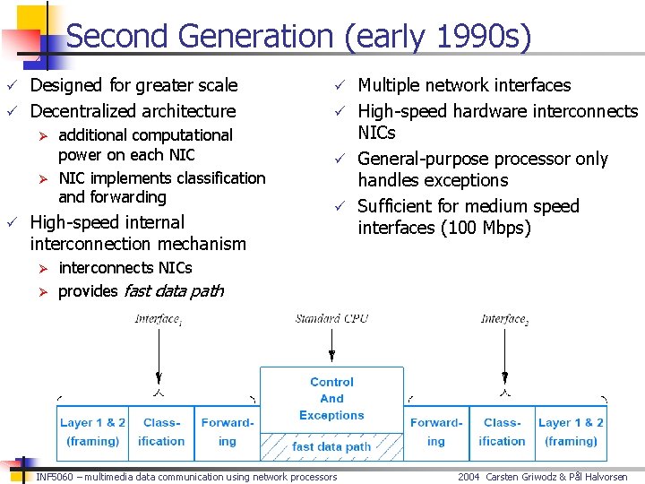 Second Generation (early 1990 s) ü Designed for greater scale ü Multiple network interfaces