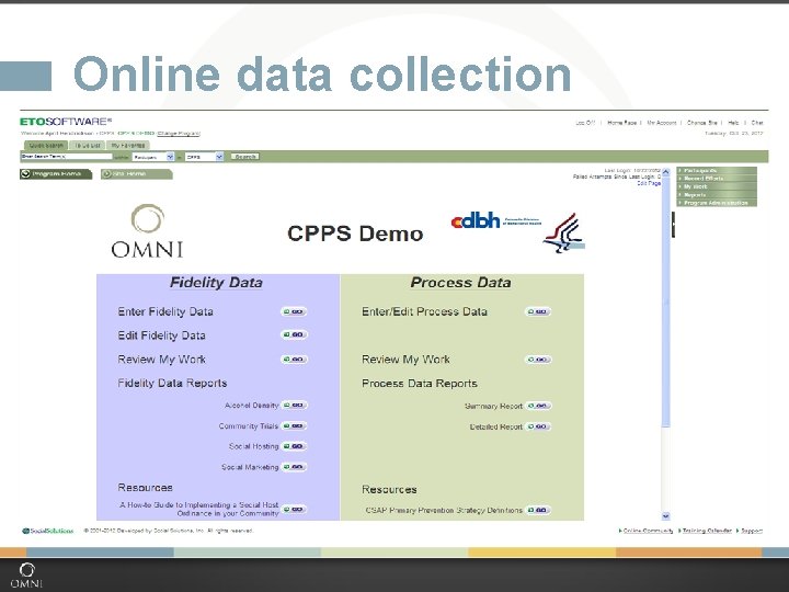 Online data collection 