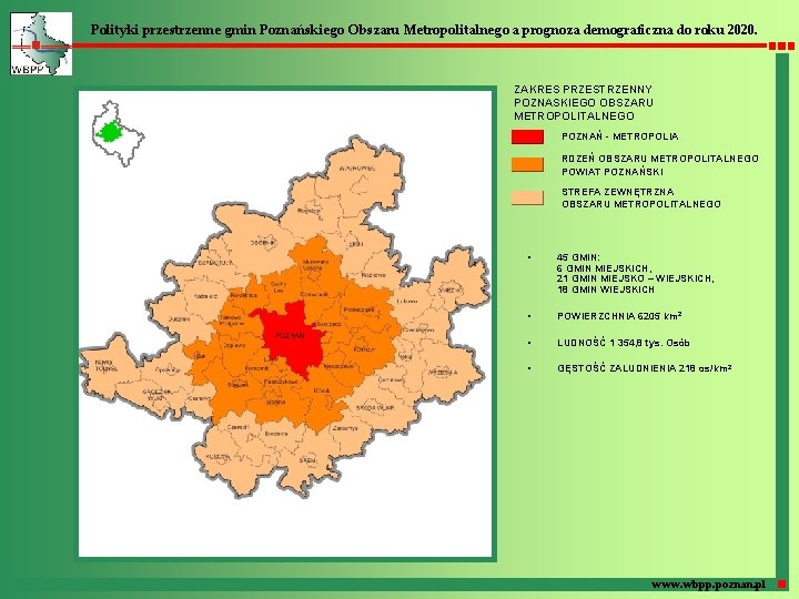 Polityki przestrzenne gmin Poznańskiego Obszaru Metropolitalnego a prognoza demograficzna do roku 2020. ZAKRES PRZESTRZENNY