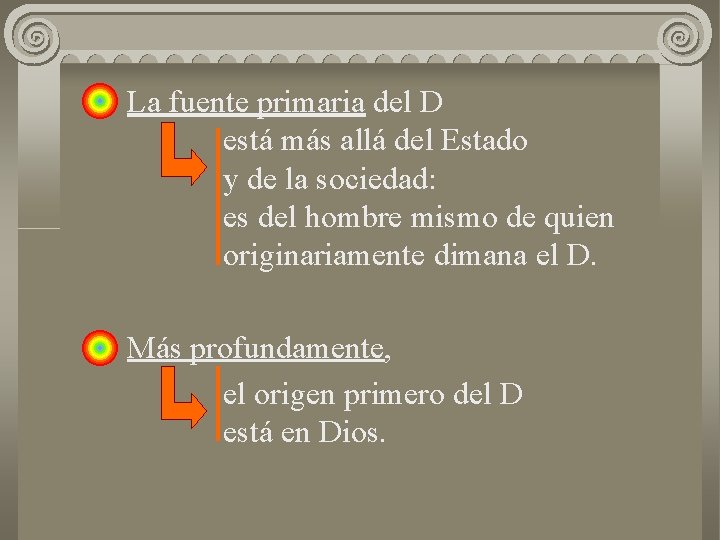 La fuente primaria del D está más allá del Estado y de la sociedad: