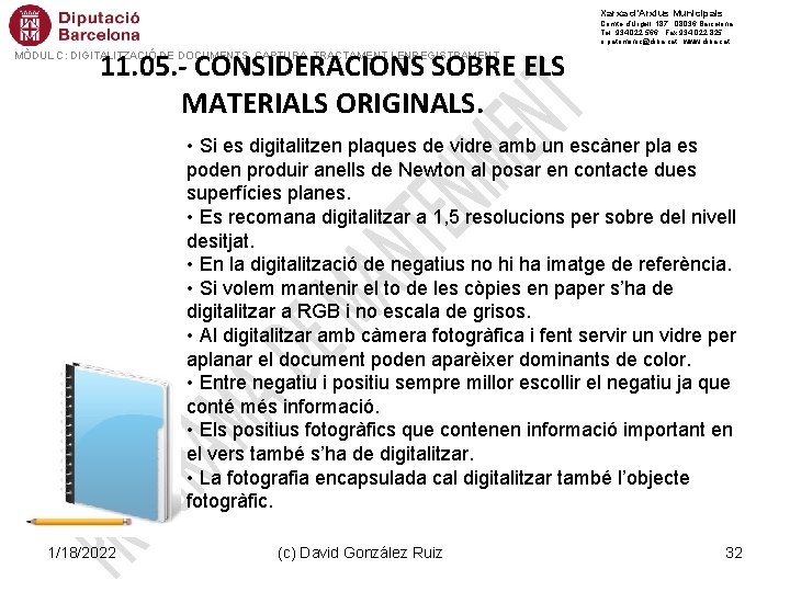 Xarxa d’Arxius Municipals Comte d’Urgell, 187 · 08036 Barcelona Tel. 934 022 566 · Xarxa d’Arxius Municipals Comte d’Urgell, 187 · 08036 Barcelona Tel. 934 022 566 ·