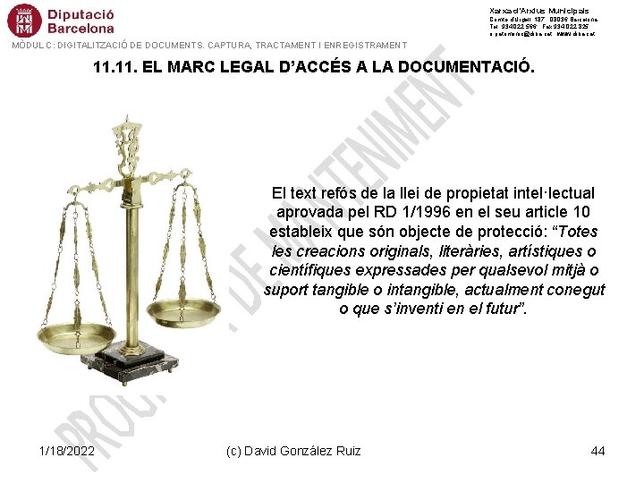Xarxa d’Arxius Municipals Comte d’Urgell, 187 · 08036 Barcelona Tel. 934 022 566 ·
