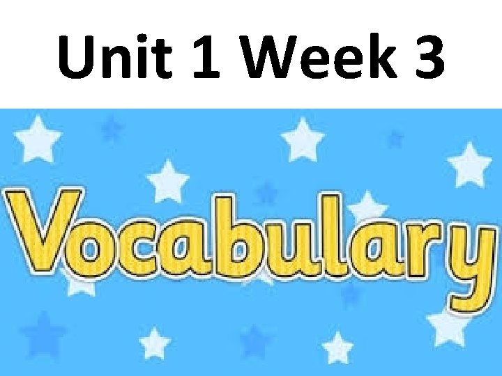 Unit 1 Week 3 