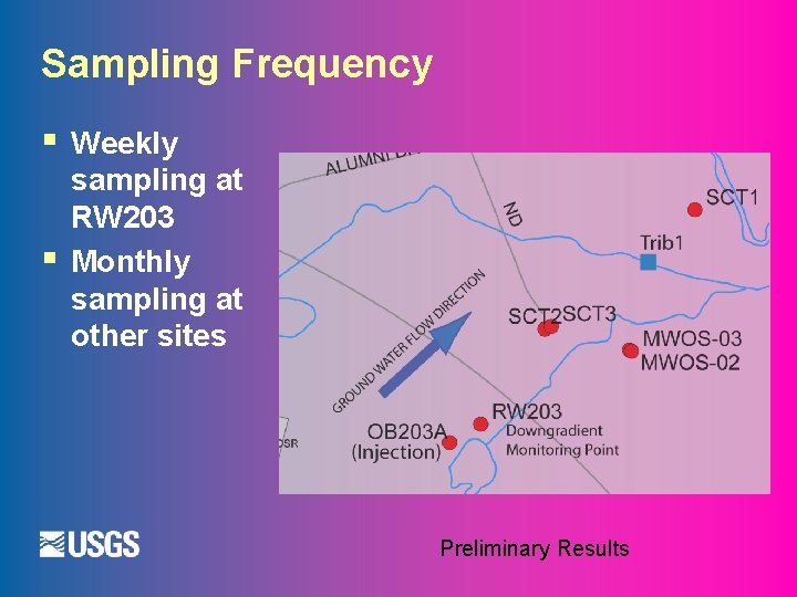 Sampling Frequency § § Weekly sampling at RW 203 Monthly sampling at other sites